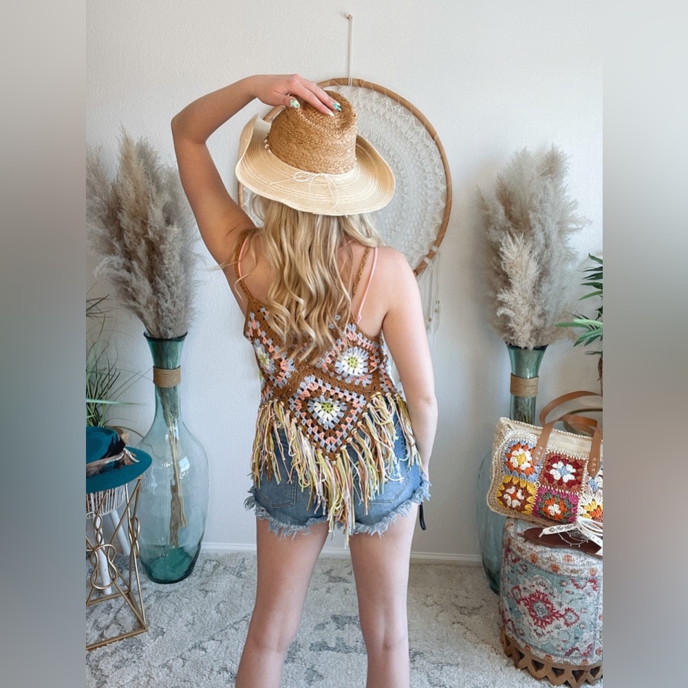 Free People Summer of Love Crochet Halter Size M/L NEW - Picture 6 of 16